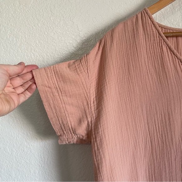 Madewell Cotton Gauze Tunic Dress Coverup Antique Coral Peach Size Small Loose - Picture 3 of 9